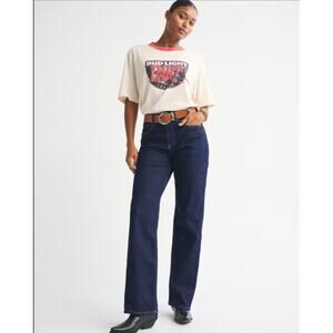Abercrombie Curve Love High Rise 90s Relaxed Jean - 27 Long - Dark Rinse